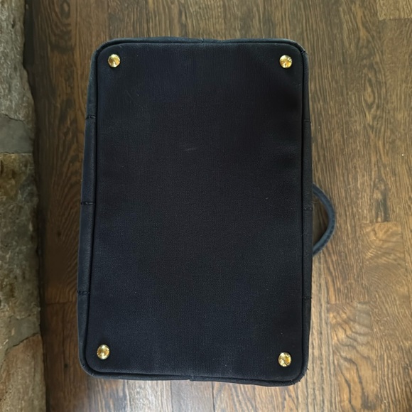 Authentic PRADA Canapa Canvas Shoulder Hand Bag Purse Black - Picture 11 of 17